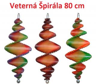 MKSTOR Drevená Veterná špirála 80cm Dúhová