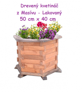 MKSTOR Drevený kvetináč z masívu 50x40cm, lakovaný