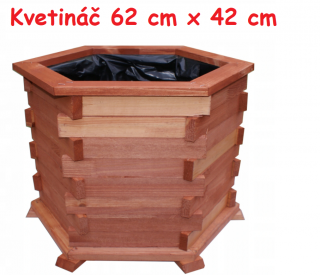 MKSTOR Drevený kvetináč z masívu 62x42cm, lakovaný D3