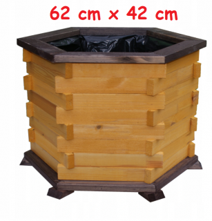 MKSTOR Drevený kvetináč z masívu 62x42cm, lakovaný D32