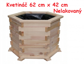 MKSTOR Drevený kvetináč z masívu 62x42cm, natural