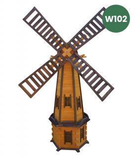 MKSTOR Drevený veterný mlyn záhradný  otočný dekoračný 223cm