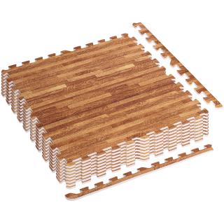 MOVIT Penové Puzzle Hypoalergénne 60x60cm 8ks, hnedé svetlé drevo