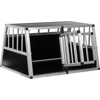 PETSTUFF Klietka pre Psa, mačku do Auta, Hliníkový Prepravný Box, prepravka 90x69x50cm, strieborná a čierna