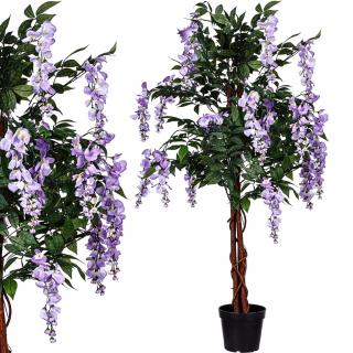 Plantasia Umelý strom Vistéria kvitnúca 120cm, fialová
