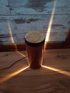 RETRO Drevená Dekoračná lampa lúče