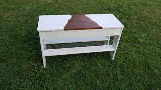 RETRO Drevená Lavica, drevený botník s úložným priestorom 80cm, biely