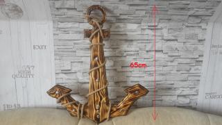 RETRO Drevená Lodná kotva 65cm - dekorácia, lakovaná