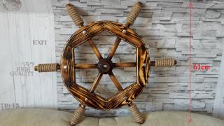 RETRO Drevené Lodné kormidlo 68 cm - dekorácia