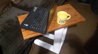 RETRO Drevený stolík na notebook, otočný, príručný, masív
