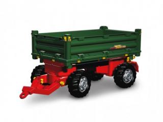Rolly Toys Príves - Multi Trailer dvojnápravový, vyklápací z 3 strán, zelený