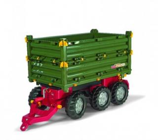 Rolly Toys Príves - Multi Trailer trojnápravový, vyklápací z 3 strán, zelený