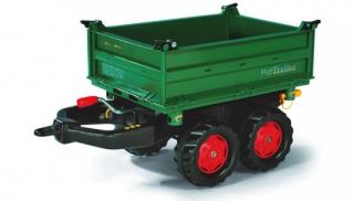 Rolly Toys Príves - RollyMega Trailer Fendt dvojnápravový, vyklopiteľný z 3 strán, zelený