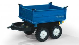 Rolly Toys Príves - RollyMega Trailer New Holland dvojnápravový, vyklopiteľný z 3 strán, modrý
