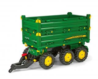 Rolly Toys Príves - RollyMulti Trailer John Deere trojnápravový, vyklápací z 3 strán, zelený