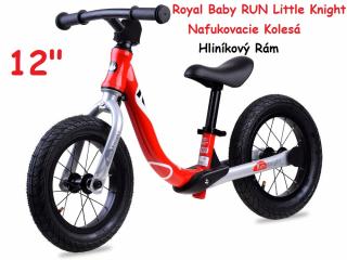Royal Baby Detské Odrážadlo s nafukovacími kolesami RUN Little Knight 12", hliníkový rám, červené