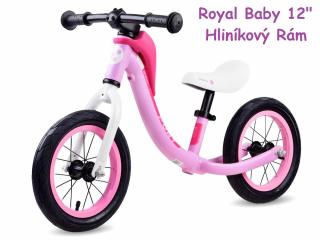 Royal Baby Detské odrážalo PONY SPRINT 12" s hliníkovou konštrukciou + popruh na prenášanie, ružové