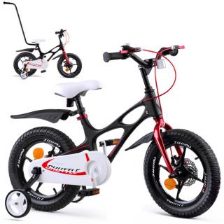 Royal Baby Detský bicykel Space Shuttle 14" s nafukovacími kolesami + pomocné kolieska + zvonček, čierny