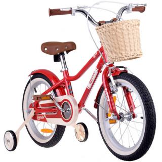 RoyalBaby Hliníkový Detský Bicykel Lovely City 16" s košíkom a zvončekom, červený