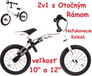 SporTrike Detské Cykloodrážadlo s otočným rámom 10"/12" Boomerang 2v1, biele