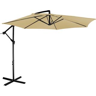 STILISTA Záhradný skladací slnečník 350cm s oceľovou konštrukciou, hnedá piesková