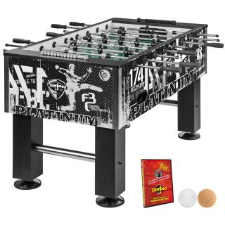 TUNIRO Profesionálny Stolný Futbal PLATINUM PRO  144 x 120 x 96 cm, čierny s potlačou