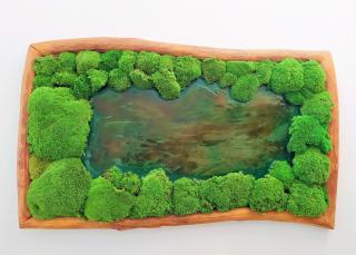 Kopčekový mach v kombinácii s epoxidovou živicou 55cm x 95cm