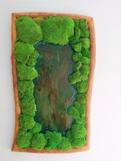 Kopčekový mach v kombinácii s epoxidovou živicou 95cm x 55cm