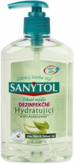 Sanytol dezinfekční mydlo na ruce Zelený čaj &amp; Aloe Vera s dávkovačem 250 ml