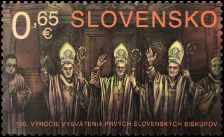 Známka - 100. výročie vysvätenia prvých slovenských biskupov