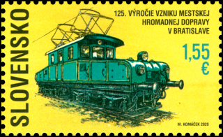 Známka - 125. výročie vzniku MHD v Bratislave