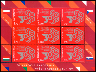 Známka - Spoločné vydanie s Poľskom, Maďarskom a ČR: 30. výročie založenia Vyšehradskej skupiny - UTL