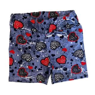 Kraťasy DENIM HEART (Veľkosť sedí podľa výšky dieťaťa - tabuľka nižšie v popise)