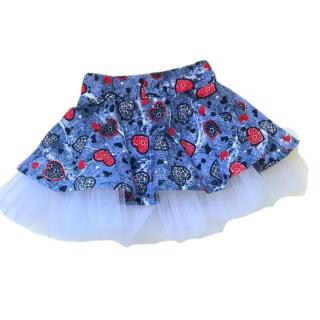Sukňa s tylom DENIM HEART (Veľkosť sedí podľa výšky dieťaťa - tabuľka nižšie v popise)