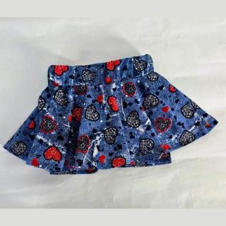 Sukňokraťase DENIM HEART  (Veľkosť sedí podľa výšky dieťaťa - tabuľka nižšie v popise)