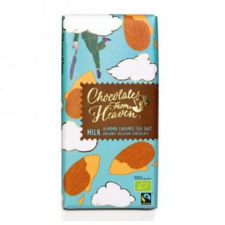 Chocolates from Heaven BIO mliečna čokoláda sa zkaramelizovanými mandľami a morskou soľou 37% - 100 g