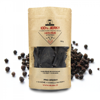Usušil & syn 100% JERKY HOVÄDZIE S KORENÍM Množstvo: 150 g