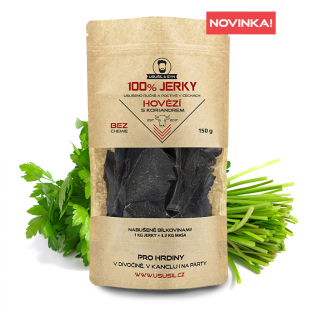 Usušil & syn 100% JERKY HOVÄDZIE S KORIANDROM Množstvo: 150 g