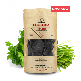 Usušil & syn 100% JERKY HOVÄDZIE S KORIANDROM Množstvo: 50 g