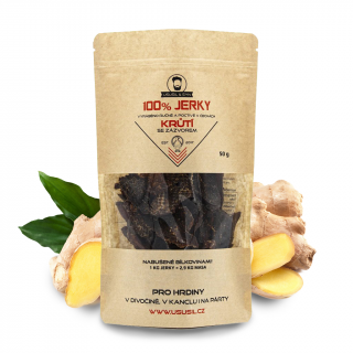 Usušil & syn 100% JERKY MORČACIE SO ZÁZVOROM Množstvo: 50 g