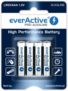 everActive 4x AAA / LR03, alkalická 1250 mAh LR034BLPA