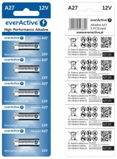 everActive 5x 27A 12V 25mAh  27A5BL