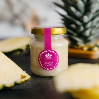 Včelařství Domovina Ananás v mede Hmotnost: 170 g