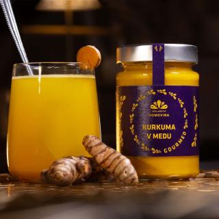 Včelařství Domovina Gourmed kurkuma v mede Hmotnost: 400 g