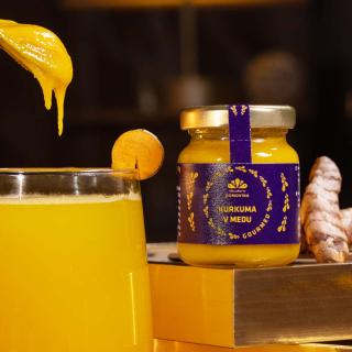 Včelařství Domovina Gourmed kurkuma v mede Hmotnost: 75 g