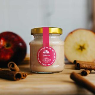 Včelařství Domovina Jablká so škoricou v mede Hmotnost: 170 g