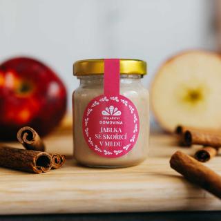 Včelařství Domovina Jablká so škoricou v mede Hmotnost: 75 g