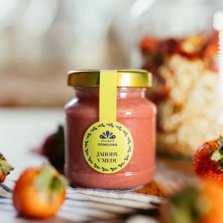 Včelařství Domovina Jahody v mede Hmotnost: 170 g