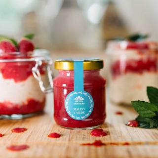 Včelařství Domovina Maliny v mede Hmotnost: 170 g