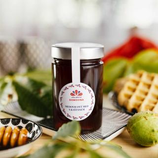 Včelařství Domovina Medovicový med s gaštanom Hmotnost: 400 g